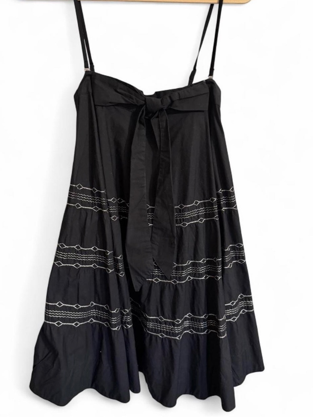 Free People Black Spaghetti-Strap Tie-Front Mini Dress